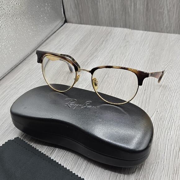Ray-Ban Accessories - Ray-Ban Eyeglasses RB 6396 2933 Italy Gold Tortoise Round 51 19 140 mm W/ Case